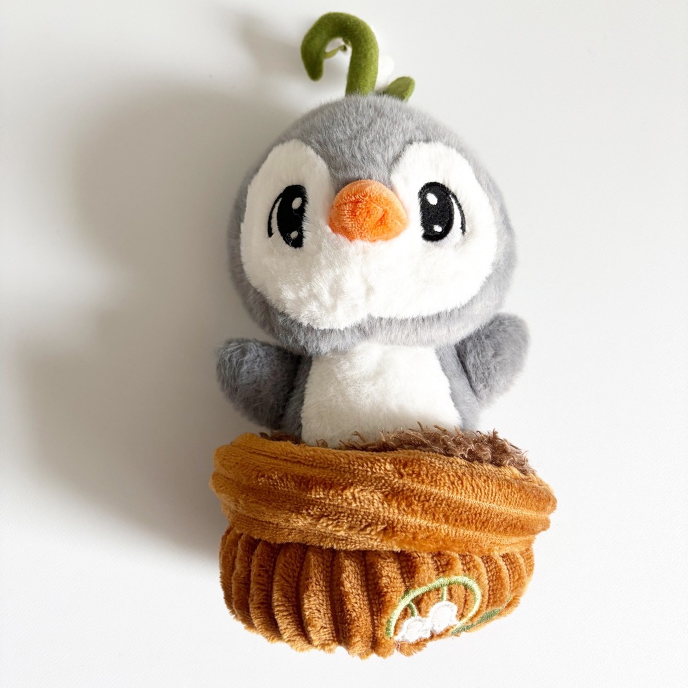 Fiesta Root Cuties Peony Penguin 7in Plush Plant Pot Cottagecore Kawaii Toy 7"